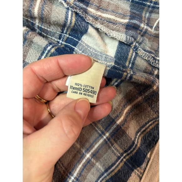 L.L. Bean Women's Petite Medium Hoodie Plaid Flannel Shacket / Shirt - Picture 8 of 8
